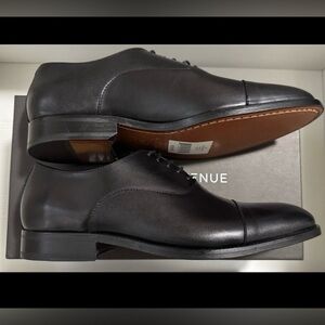 Saks Fifth Avenue Black Leather Oxfords